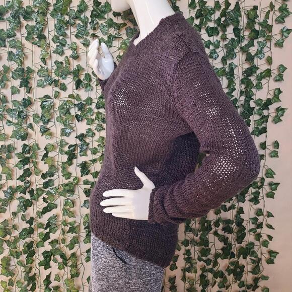 Ci Sono Women's Brown Knit Dropped Shoulders Long Sleeves Casual Boho Sweater - Picture 4 of 12